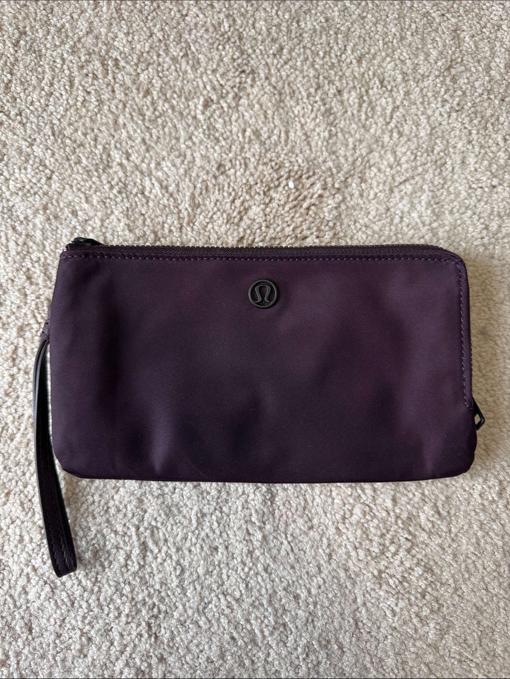lululemon deep plum wristlet clutch with logo